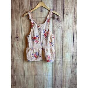 American Eagle Boho Floral Tiered Tank Top Blouse Women's Size L